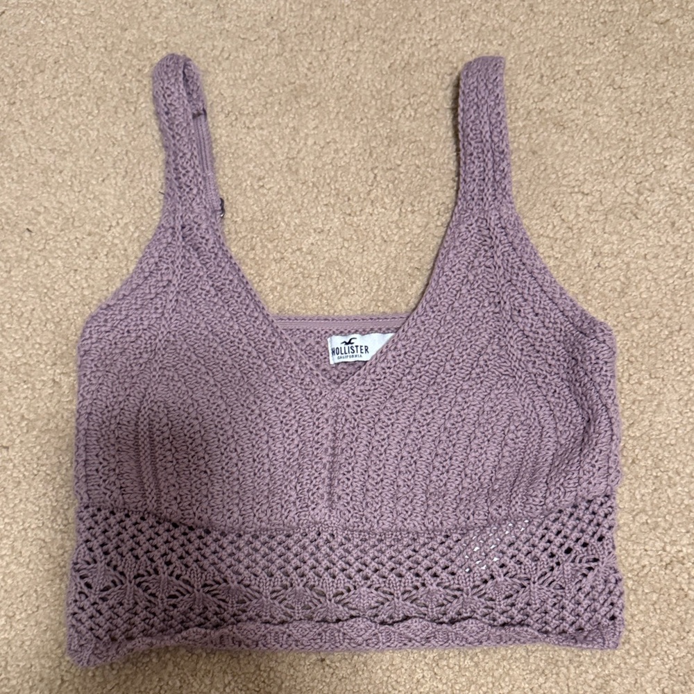 Hollister Lavender Crochet Crop Top